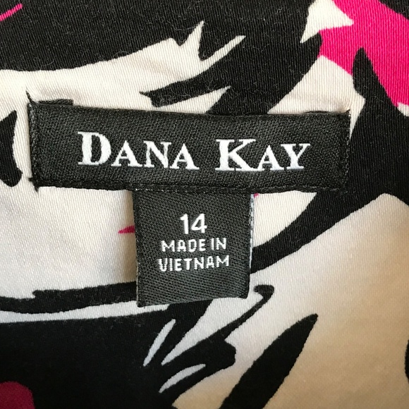 DANA KAY Open Front Cardigan Jacket Cotton Floral Black Pink Womens Plus Size 14 - Picture 8 of 16